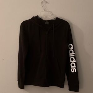 Adidas zip up black easy sweater hoodie
